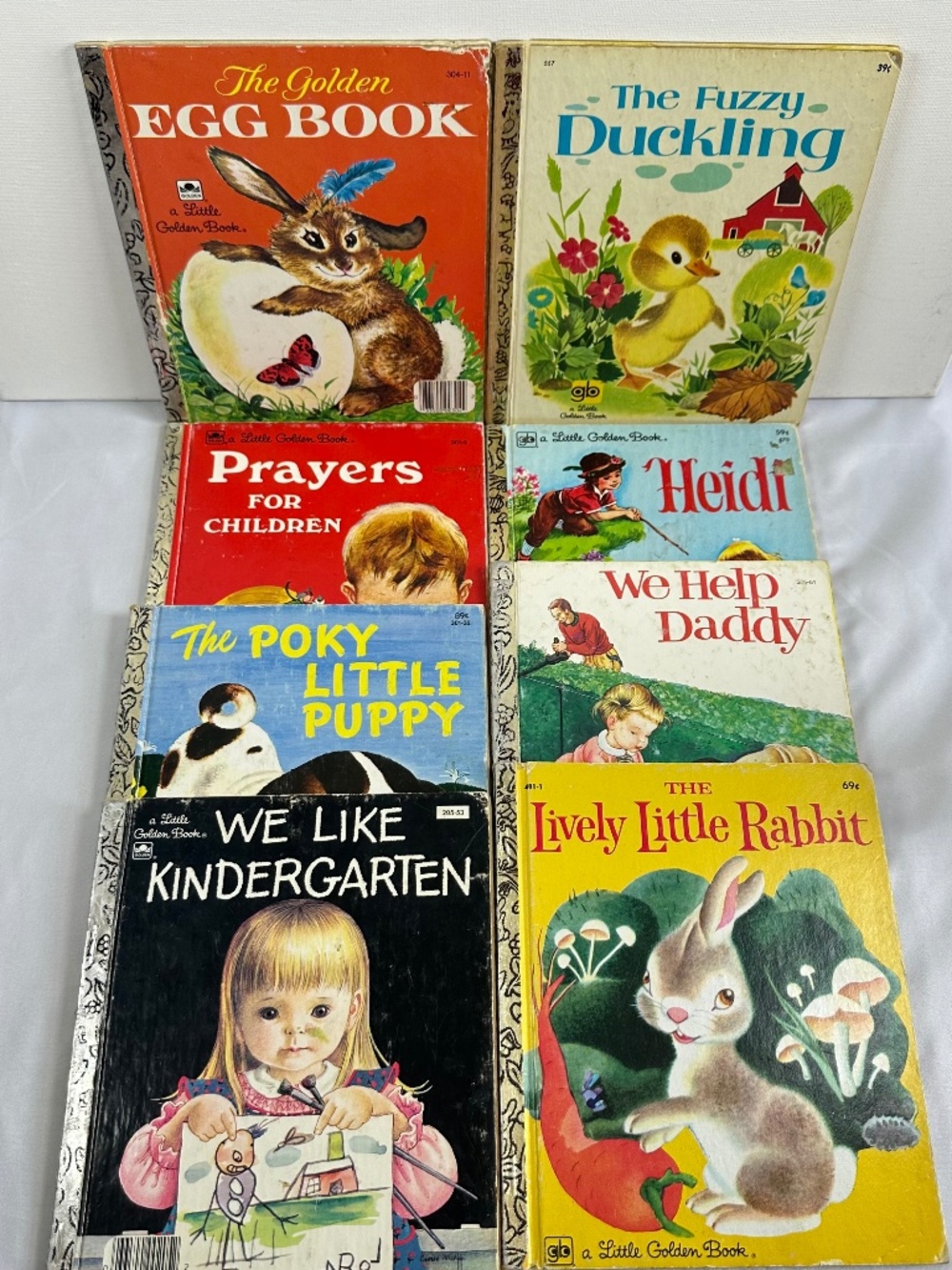 Vintage Golden Books x8, Well Loved, Fair Condition